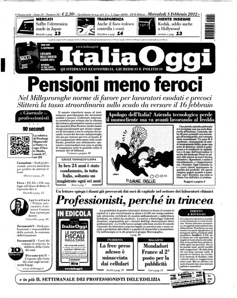 Italia oggi : quotidiano di economia finanza e politica